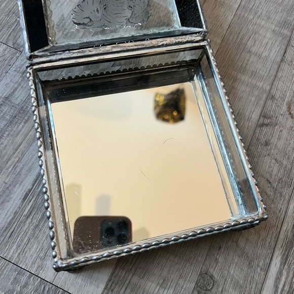 Hand Painted Stained Glass Elephant Jewelry/Keepsake Box - Picture 2 of 4